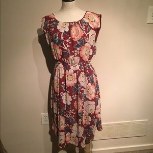 Floral maroon  Loft dress